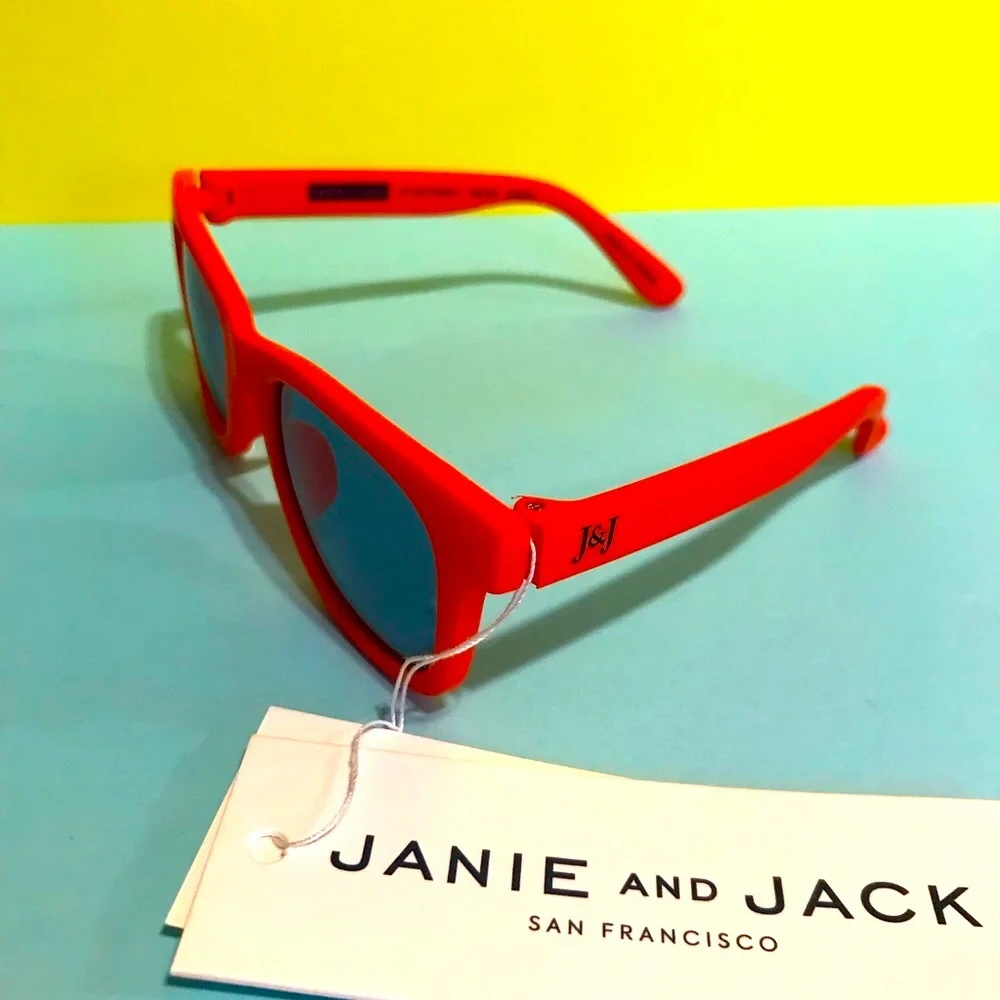 New Janie and Jack Sunglasses 0-2yr, block 100%UVB &100%UVA. Dark Orange.